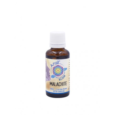 Malachite élixir de cristal action anti douleur et lutte contre la fatigue intellectuelle