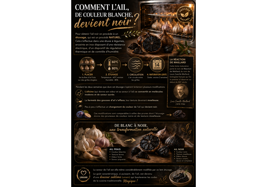 Comment l'ail devient noir ? Explication simpe