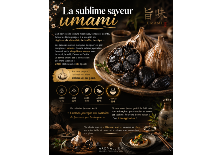 Quel goût a l'ail noir ? Saveur Umami