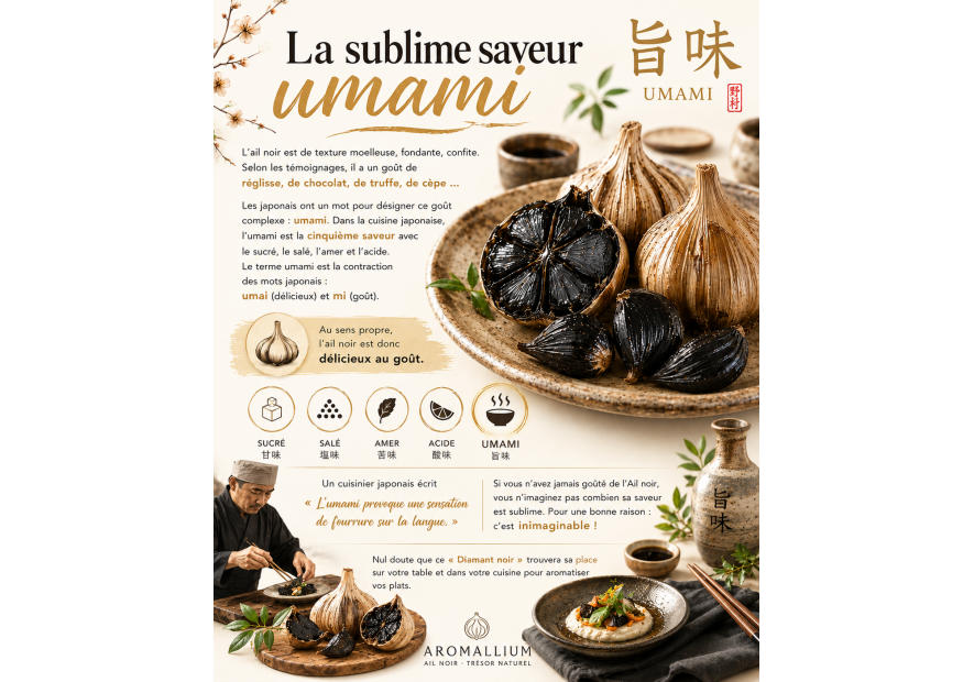 Quel goût a l'ail noir ? Saveur Umami